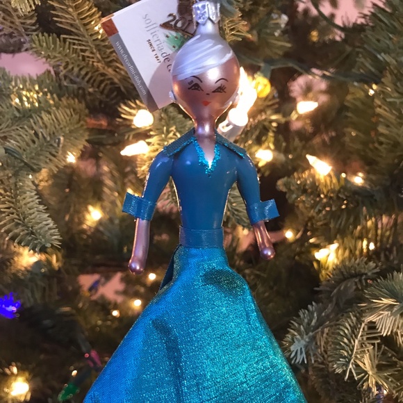 De Carlini Neiman Marcus Blue Dress Girl Ornament - Picture 2 of 4